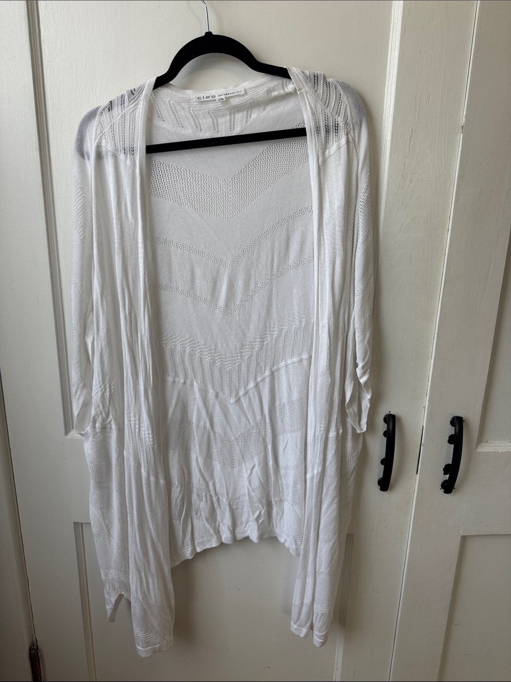 Lightweight White Open-Front Women's Coverup Ruana